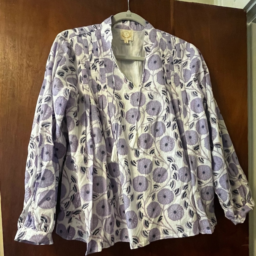 Blue Heron Purple Floral Blouse
